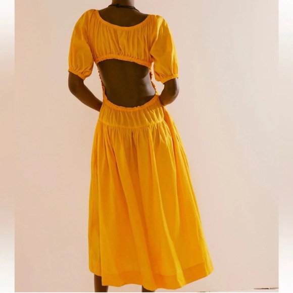 Free People moonlight midi size Large Bright Orange - Picture 2 of 8